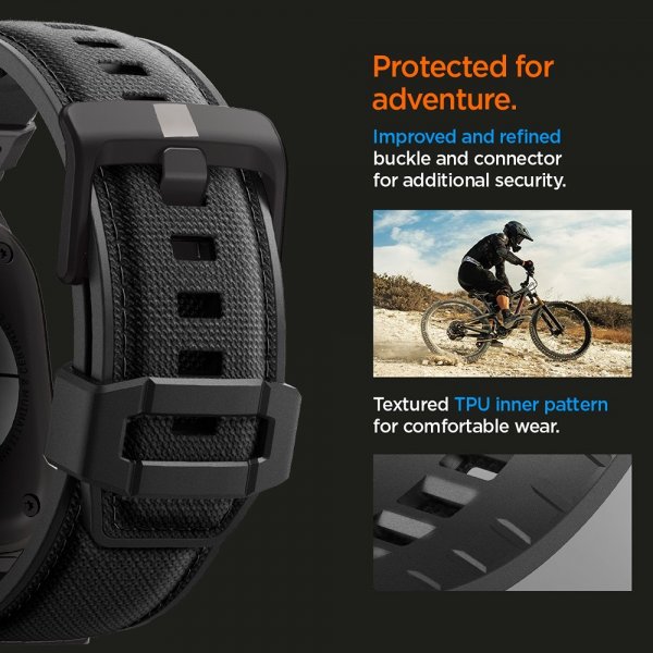 Spigen Apple Watch 44/45/46/49mm Armbånd DuraPro Armor Sort