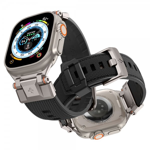 Spigen Apple Watch 44/45/46/49mm Armbånd DuraPro Armor Sort