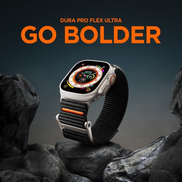 Spigen Apple Watch 44/45/46mm/Ultra 49mm Rem DuraPro Flex Sort