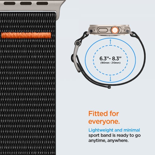 Spigen Apple Watch 44/45/46mm/Ultra 49mm Rem DuraPro Flex Sort