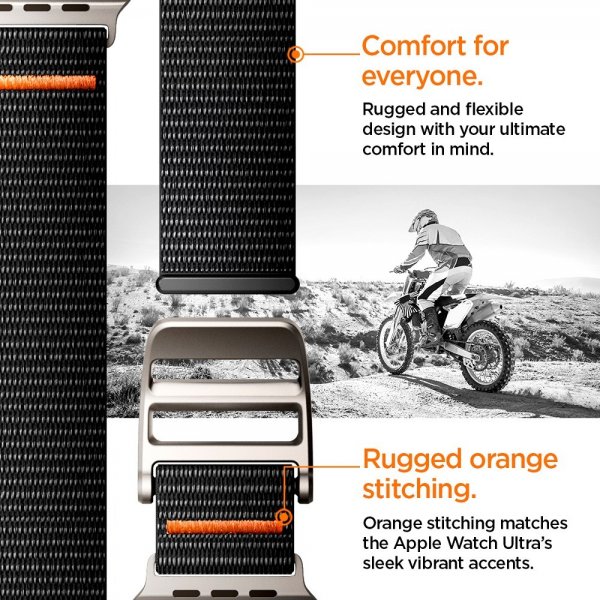 Spigen Apple Watch 44/45/46mm/Ultra 49mm Rem DuraPro Flex Sort