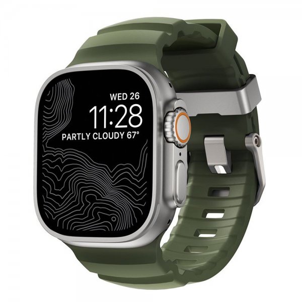 Nomad Apple Watch 44/45/46mm/Ultra 49mm Rem Rocky Point Natural Forest