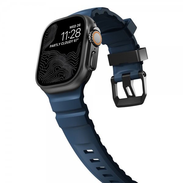 Nomad Apple Watch 44/45/46mm/Ultra 49mm Armbånd Rocky Point Sort Atlantic