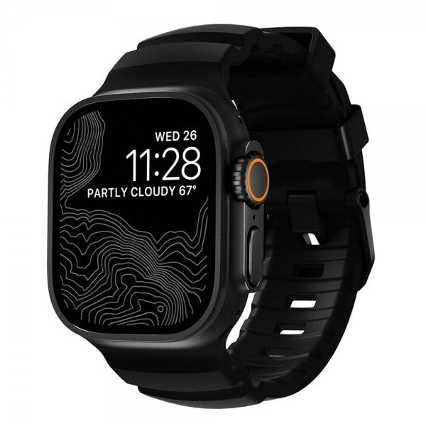 Nomad Apple Watch 44/45/46mm/Ultra 49mm Rem Rocky Point Sort Carbon Black