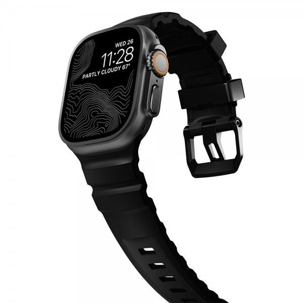 Nomad Apple Watch 44/45/46mm/Ultra 49mm Rem Rocky Point Sort Carbon Black