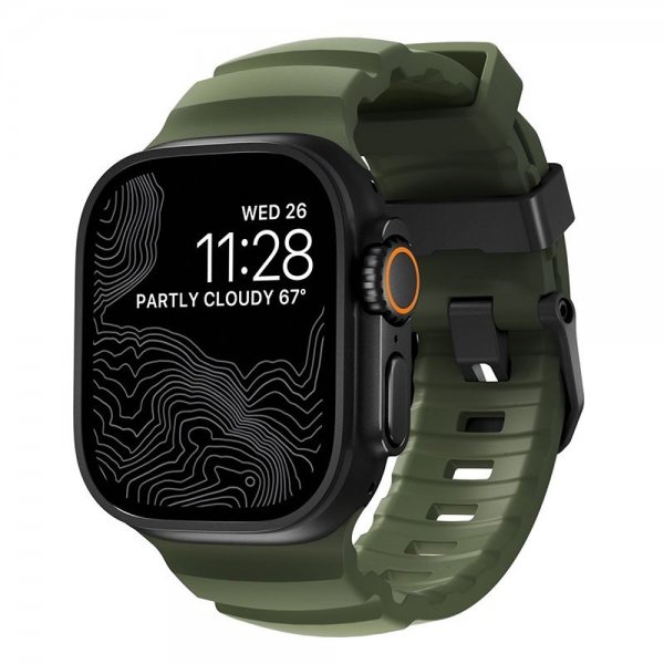 Nomad Apple Watch 44/45/46 mm/Ultra 49 mm urrem Rocky Point Sort Forest