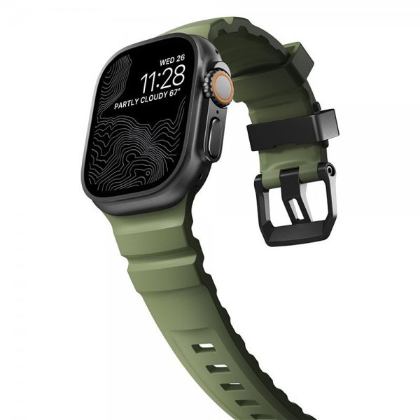 Nomad Apple Watch 44/45/46 mm/Ultra 49 mm urrem Rocky Point Sort Forest