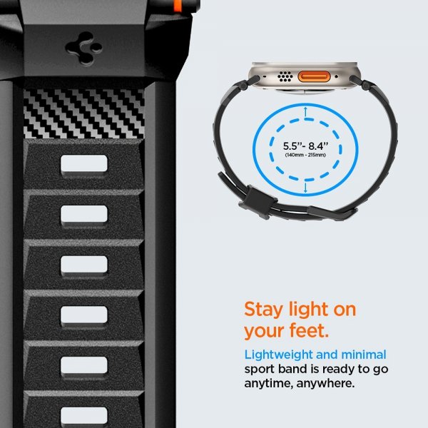 Spigen Apple Watch 44/45/46mm/Ultra 49mm Rem Robust Ultra Mat Sort