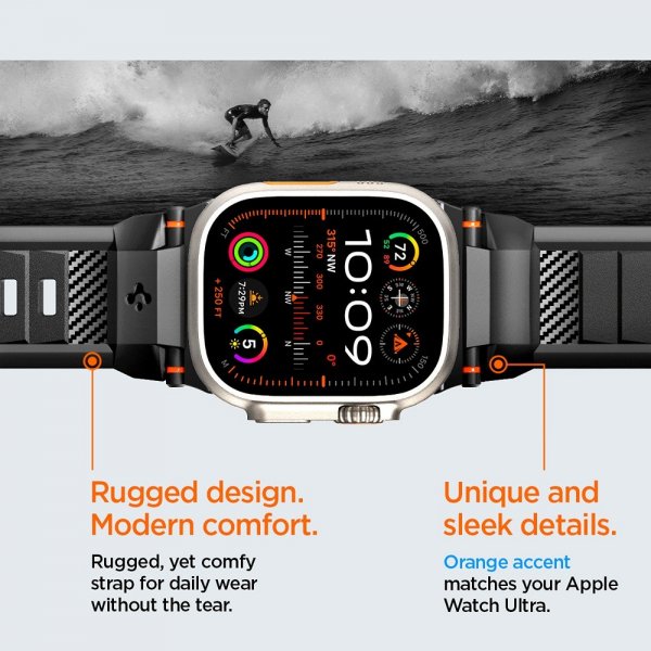 Spigen Apple Watch 44/45/46mm/Ultra 49mm Rem Robust Ultra Mat Sort