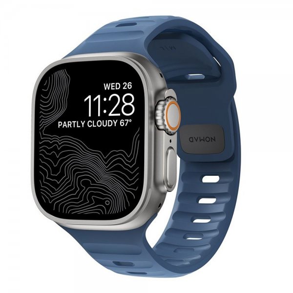 Nomad Apple Watch 44/45/46mm/Ultra 49mm Rem Sport Band Naval Blue