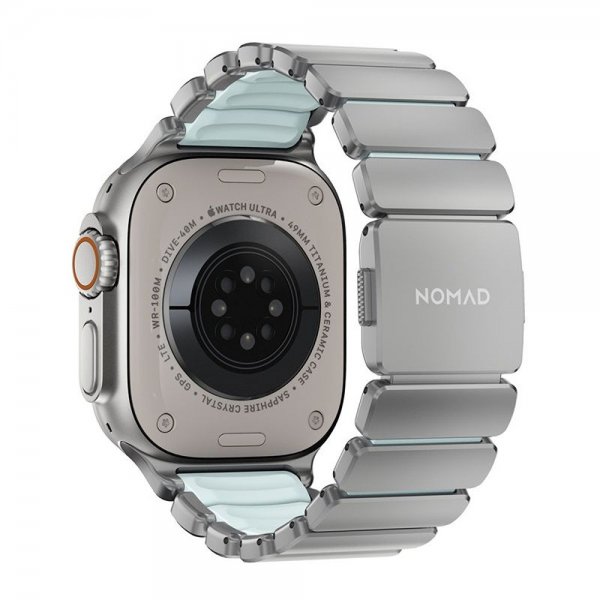 Nomad Apple Watch 44/45/46mm/Ultra 49mm Rem Stratos Band Natural Icy Blue Glow