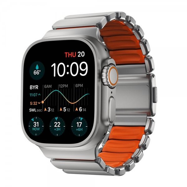 Nomad Apple Watch 44/45/46mm/Ultra 49mm Armbånd Stratos Band Natural Ultra Orange