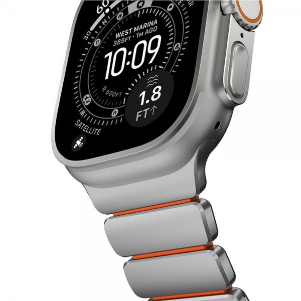 Nomad Apple Watch 44/45/46mm/Ultra 49mm Armbånd Stratos Band Natural Ultra Orange