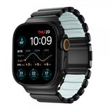 Nomad Apple Watch 44/45/46mm/Ultra 49mm Armbånd Stratos Band Sort Icy Blue Glow