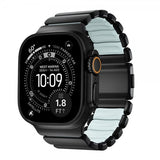 Nomad Apple Watch 44/45/46mm/Ultra 49mm Armbånd Stratos Band Sort Icy Blue Glow