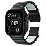 Nomad Apple Watch 44/45/46mm/Ultra 49mm Armbånd Stratos Band Sort Icy Blue Glow