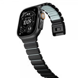 Nomad Apple Watch 44/45/46mm/Ultra 49mm Armbånd Stratos Band Sort Icy Blue Glow