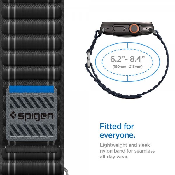 Spigen Apple Watch 44/45/46mm/Ultra 49mm Rem WBF0 Sort