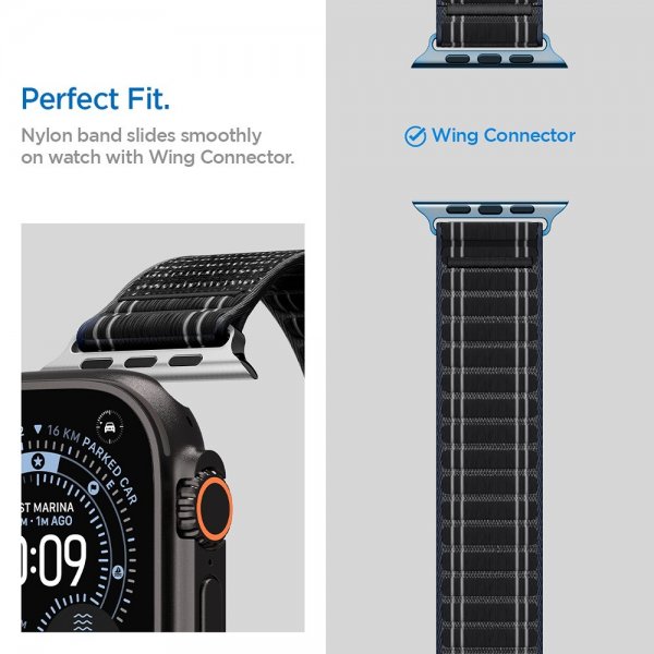 Spigen Apple Watch 44/45/46mm/Ultra 49mm Rem WBF0 Sort
