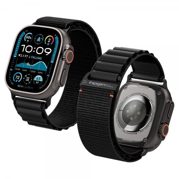 Spigen Apple Watch 44/45/46mm/Ultra 49mm Armbånd WBF1 Sort