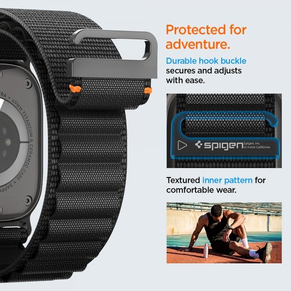 Spigen Apple Watch 44/45/46mm/Ultra 49mm Armbånd WBF1 Sort