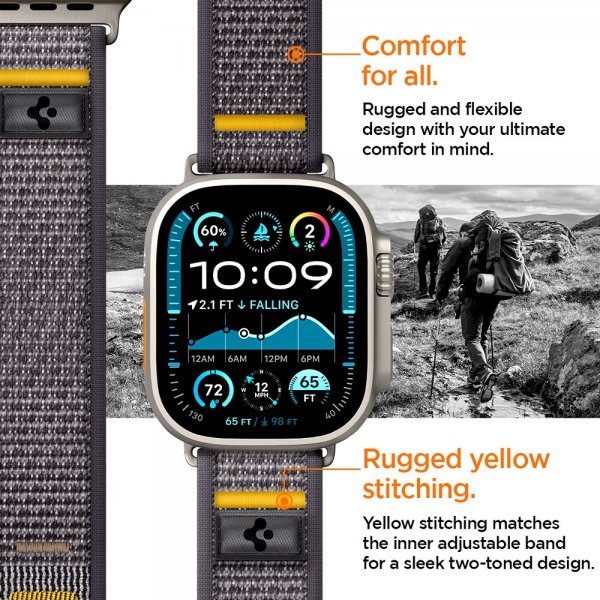 Spigen Apple Watch 44/45/46mm/Ultra 49mm Armbånd Athlex Air Active Gray