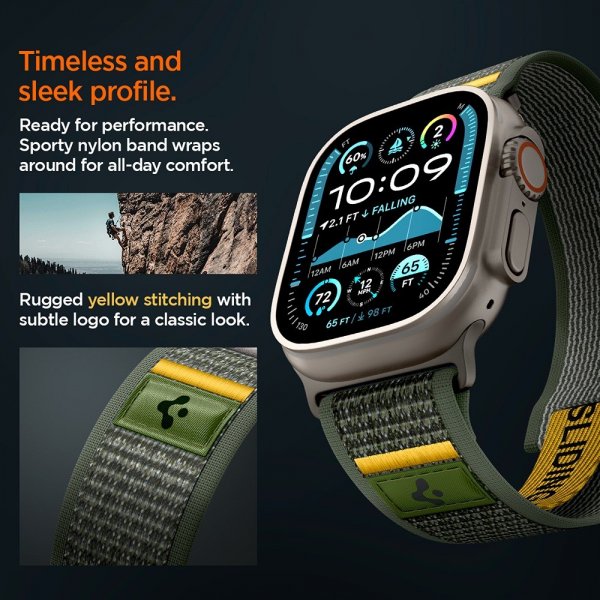 Spigen Apple Watch 44/45/46mm/Ultra 49mm Armbånd Athlex Air Active Green