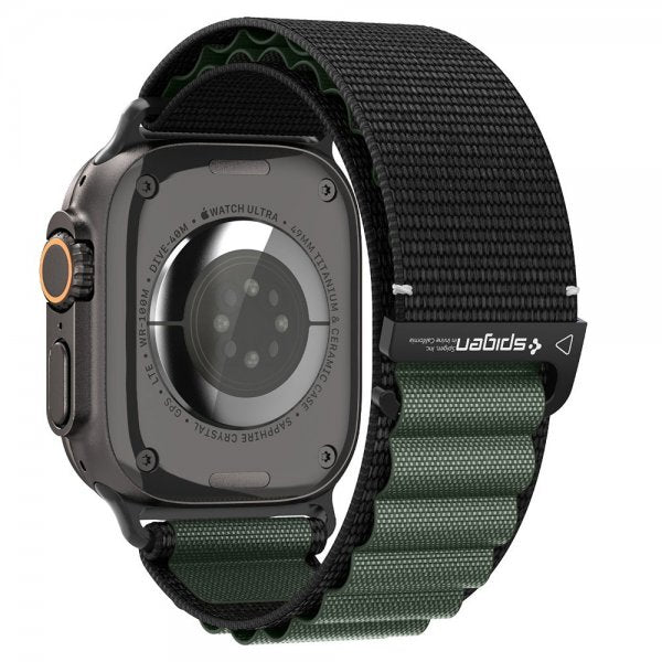 Spigen Apple Watch 44/45/46mm/Ultra 49mm Rem WBF1 Sort Grøn
