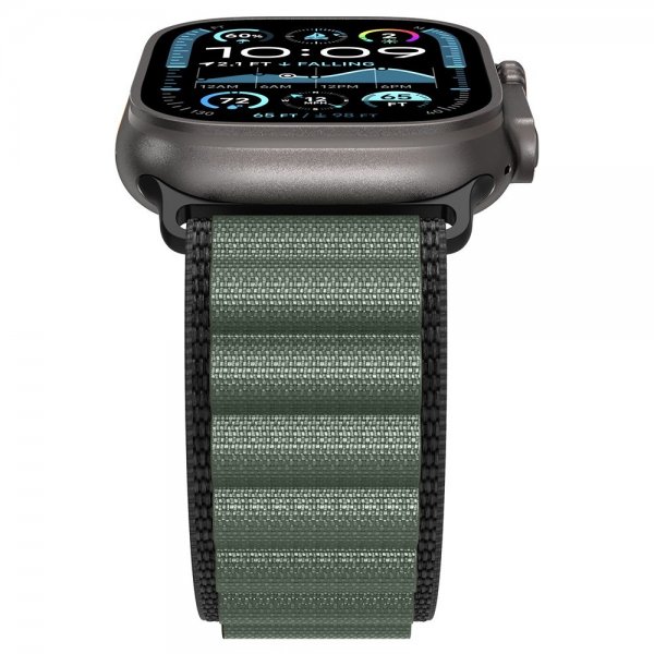 Spigen Apple Watch 44/45/46mm/Ultra 49mm Rem WBF1 Sort Grøn