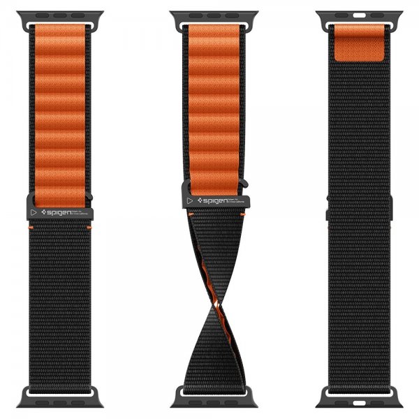 Spigen Apple Watch 44/45/46mm/Ultra 49mm Rem WBF1 Sort Orange
