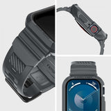 Spigen Apple Watch 44/45mm Armbånd og Cover Rugged Armor Pro Dark Gray