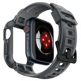 Spigen Apple Watch 44/45mm Armbånd og Cover Rugged Armor Pro Dark Gray