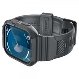 Spigen Apple Watch 44/45mm Armbånd og Cover Rugged Armor Pro Dark Gray