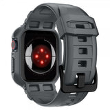 Spigen Apple Watch 44/45mm Armbånd og Cover Rugged Armor Pro Dark Gray