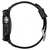 Spigen Apple Watch 44/45 mm Skal med rem Rugged Armor Pro Sort