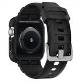 Spigen Apple Watch 44/45 mm Skal med rem Rugged Armor Pro Sort