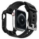 Spigen Apple Watch 44/45 mm Skal med rem Rugged Armor Pro Sort