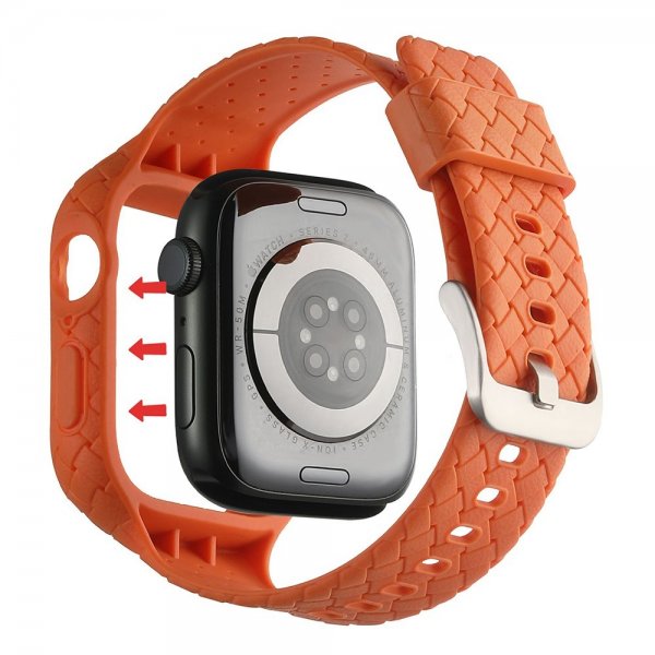 Apple Watch 45mm Armbånd Vævetekstur Orange