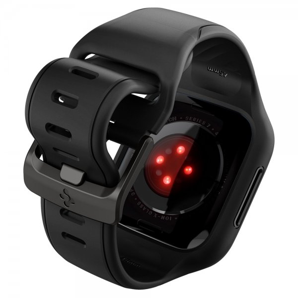 Spigen Apple Watch 45mm Skal med Armbånd Liquid Air Pro Sort