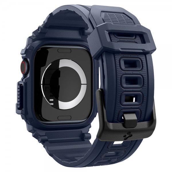 Spigen Apple Watch 46 mm (Series 10/11) Armbånd og Etui Rugged Armor Pro Navy Blue