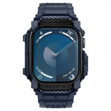 Spigen Apple Watch 46 mm (Series 10/11) Armbånd og Etui Rugged Armor Pro Navy Blue