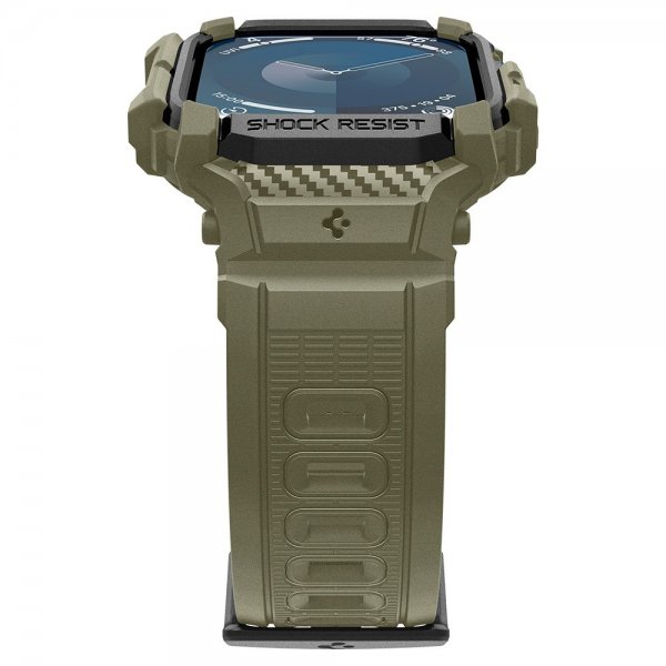 Spigen Apple Watch 46mm (Series 10/11) Rem og Cover Rugged Armor Pro Vintage Khaki