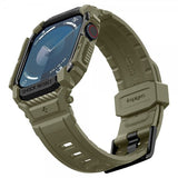 Spigen Apple Watch 46mm (Series 10/11) Rem og Cover Rugged Armor Pro Vintage Khaki