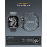 Spigen Apple Watch 46mm (Serie 10/11) Rem Rugged Armor Pro 2 Dark Gray
