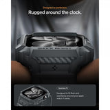 Spigen Apple Watch 46mm (Serie 10/11) Rem Rugged Armor Pro 2 Dark Gray