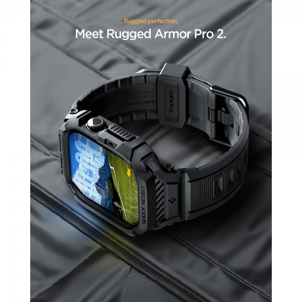 Spigen Apple Watch 46mm (Series 10/11) Rem Rugged Armor Pro 2 Mat Sort