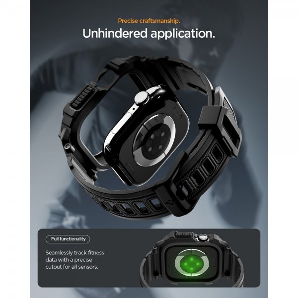 Spigen Apple Watch 46mm (Series 10/11) Rem Rugged Armor Pro 2 Mat Sort