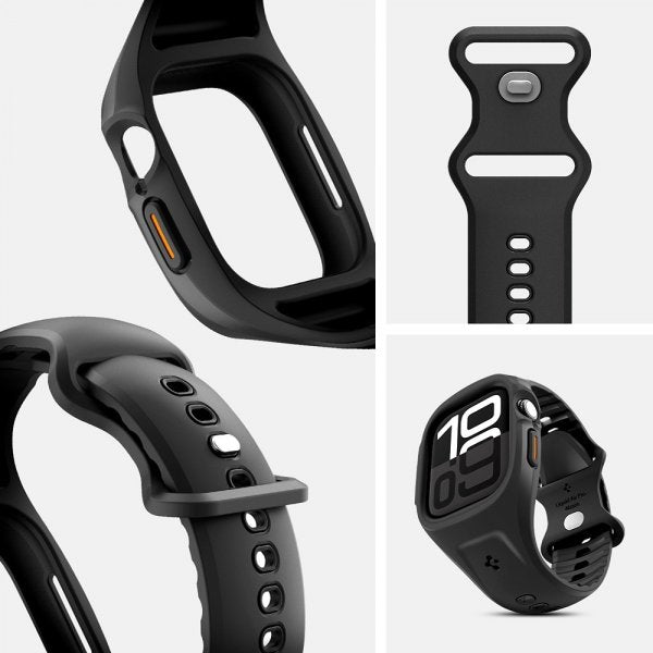 Spigen Apple Watch 46mm (Series 10/11) Cover med Rem Liquid Air Pro Mat Sort