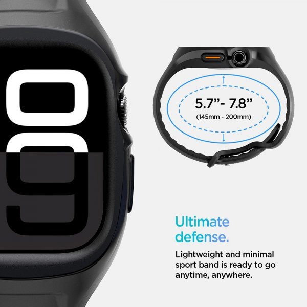 Spigen Apple Watch 46mm (Series 10/11) Cover med Rem Liquid Air Pro Mat Sort
