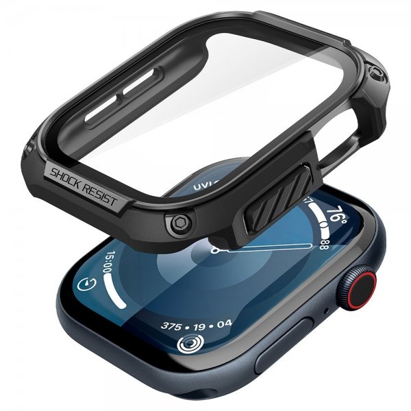 Spigen Apple Watch 46mm (Series 10/11) Cover med Skærmbeskyttelse Tough Armor Sort